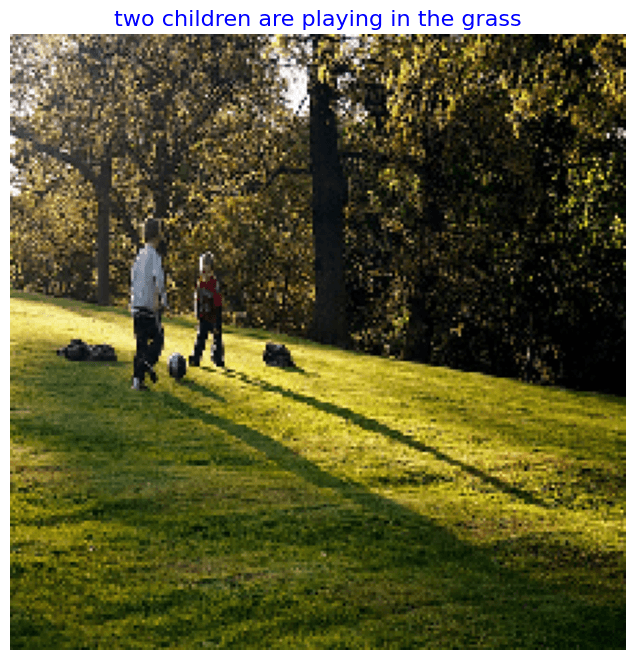 Screenshot of the Image Caption Generator website